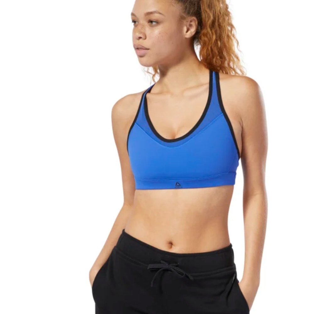 Reebok Women's Hero Racer Padded Bra Blue Size 2XS